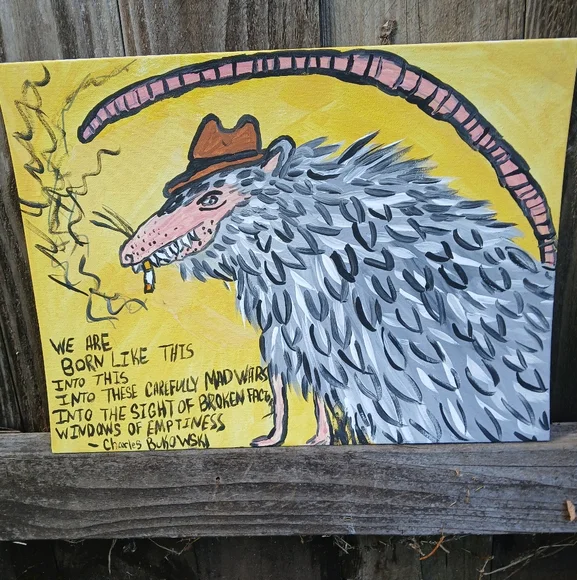 Possum With Bukowski Quote - Picture 11 of 12